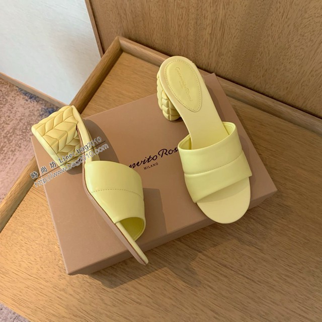 Gianvito Rossi專櫃款中跟拖鞋 定制羊皮女士拖鞋 dx3591